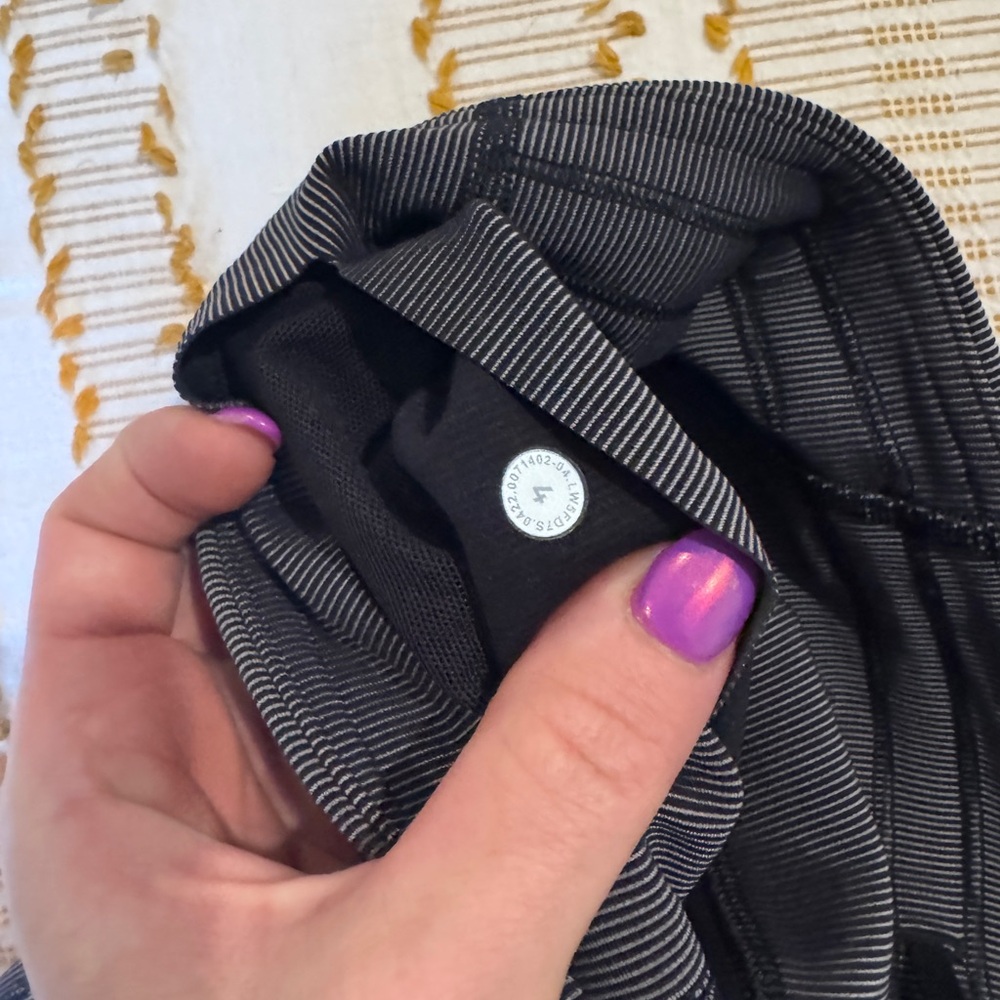 Black and White Striped Lululemon Leggings